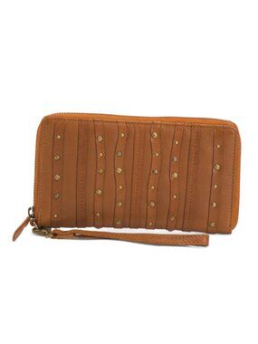 NWT Vilenca Holland Genuine Leather Large Wristlet Brown Wallet